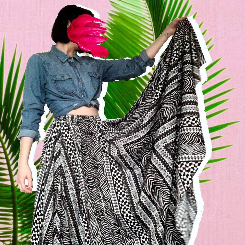 MAGIC Circle print maxi skirt
